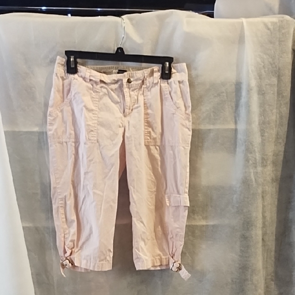 Women's Pink Cargo Capri Jeans